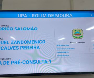 UPA de Rolim de Moura conta com painel eletrônico para chamar paciente para consulta