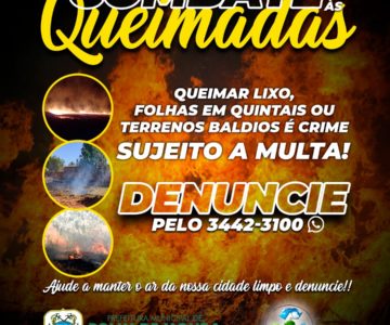 Prefeitura de Rolim de Moura alerta que é proibido fazer queimadas urbanas
