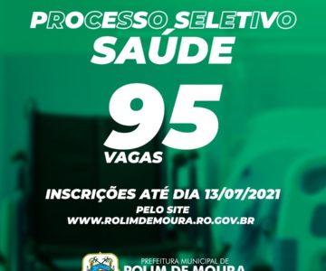 Prefeitura de Rolim de Moura anuncia teste seletivo com 95 vagas na área de saúde