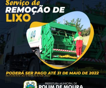 Taxa de coleta do lixo deve ser paga até 31 de maio