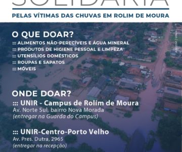 Unir faz campanha de arrecadação para vítimas de enchentes em Rolim de Moura