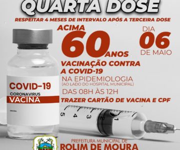 4.ª dose de vacina contra COVID-19 para pessoas acima de 60 anos será na próxima sexta-feira