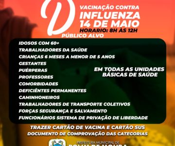 14 de Maio será o dia “D” de vacinação contra a influenza