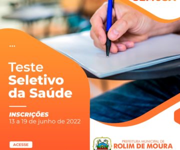 Prefeitura de Rolim de Moura anuncia teste seletivo para contratação na secretaria de saúde