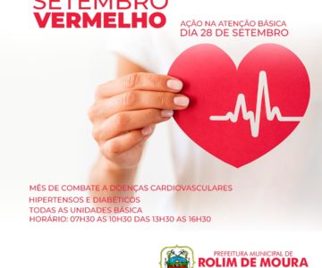 Setembro Vermelho: SEMUSA realizará ação especial com pacientes nas Unidades Básicas de Rolim de Moura