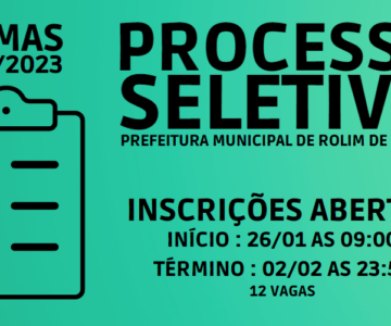 Prefeitura de Rolim de Moura anuncia teste seletivo para 12 vagas na SEMAS