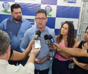 Prefeito Aldo Júlio recepciona o governador Coronel Marcos Rocha e agradece parceria com Rolim de Moura