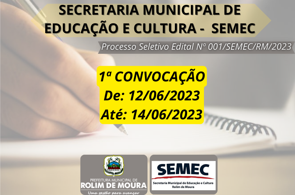 Educação faz 14ª Chamada do processo seletivo - PREFEITURA