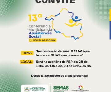 13ª Conferência Municipal de Assistência Social discutirá a reconstrução do SUAS