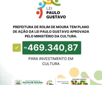 Prefeitura de Rolim de Moura confirma adesão a Lei Paulo Gustavo