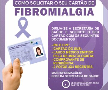 Carteira de identificação de pessoa com Fibromilagia deve ser solicitada na SEMUSA