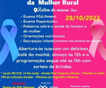 Programa de Saúde do Homem e da Mulher Rural de Rolim de Moura Promove Dia de Cuidados e Orientações