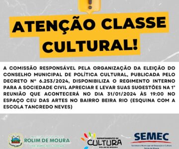 REGIMENTO INTERNO ELEITORAL PARA ELEIÇÃO DO CONSELHO MUNICIPAL DE POLITICA CULTURAL