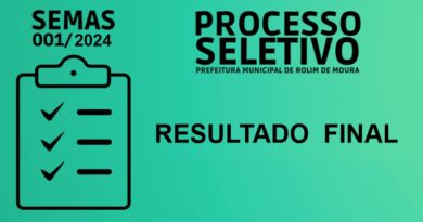DIVULGAÇÃO DE RESULTADO FINAL – PROCESSO SELETIVO SEMAS / PCF Nº 01/2024