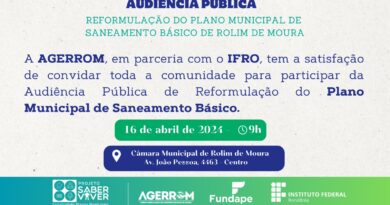 AGERROM e IFRO unem esforços para promover debate democrático e participativo sobre o futuro do Saneamento Básico em Rolim de Moura