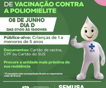 Vacinação contra a paralisia infantil será dia 8 de Junho