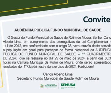 Convite Audiência Pública Fundo Municipal de Saúde