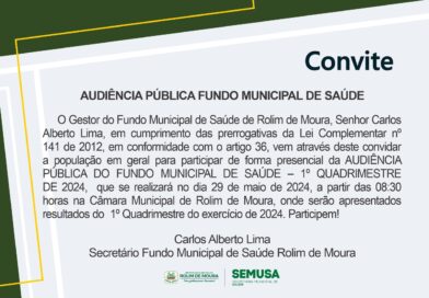 Convite Audiência Pública Fundo Municipal de Saúde