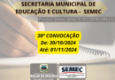 SEMEC publica trigésima convocação referente ao processo seletivo edital nº 01/SEMEC/RM/2023