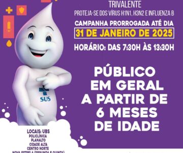 Campanha de vacinação trivalente é prorrogada até 31 de janeiro