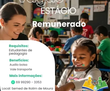 Semed abre vagas para estágio remunerado em Pedagogia