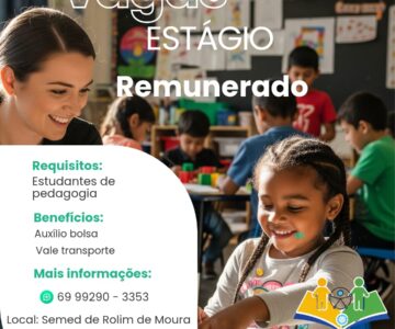 Semed abre inscrições para estágio remunerado em Pedagogia até 25 de outubro