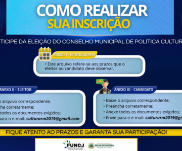 Saiba como realizar sua inscrição para o Conselho Municipal de Política Cultural (CMPC)