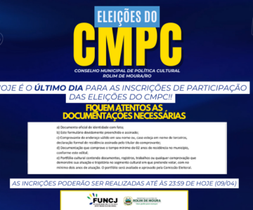 Último dia para inscrições no Conselho Municipal de Política Cultural – CMPC