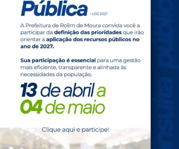 Consulta Pública – Elaboração da Lei de Diretrizes Orçamentárias (LDO) 2027