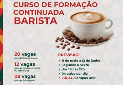 Abertas as inscrições para o Curso de Barista