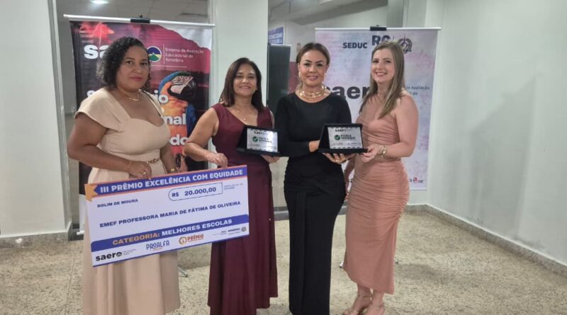 Escolas Maria de Fátima e Cora Coralina colocam Rolim de Moura entre os destaques de Rondônia no Saero