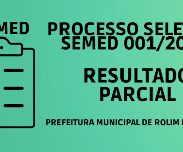 Divulgação resultado parcial Seletivo SEMED 001/2026