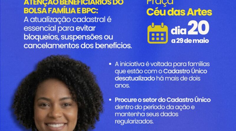Famílias beneficiárias de programas sociais devem atualizar cadastro