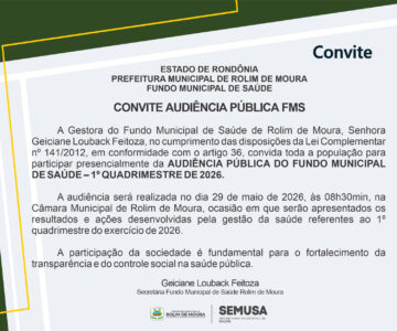 Audiência Pública do Fundo Municipal de Saúde será dia 29