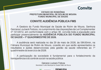Audiência Pública do Fundo Municipal de Saúde será dia 29