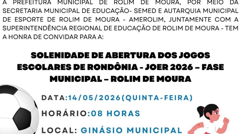 Solenidade de abertura de Joer será nesta quinta-feira