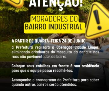 Comunicado aos moradores do bairro Industrial