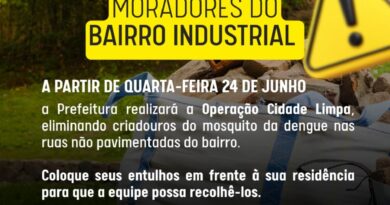 Comunicado aos moradores do bairro Industrial