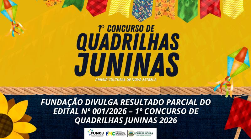 Fundação divulga resultado parcial do Edital nº 001/2026 – 1º Concurso de Quadrilhas Juninas 2026