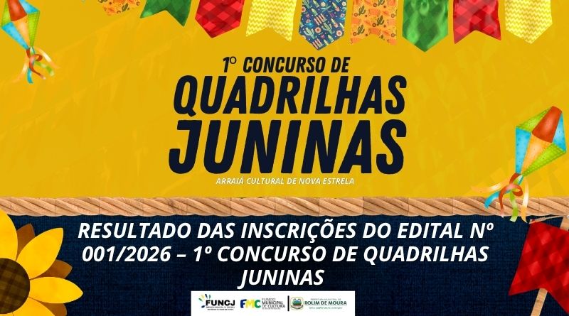 Fundação divulga resultado das inscrições do Edital nº 001/2026 – 1º Concurso de Quadrilhas Juninas