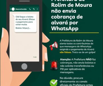 SEMFAZ alerta contribuintes sobre tentativa de golpe com mensagens falsas sobre alvará em Rolim de Moura