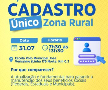 Ação Itinerante do cadastro único será no próximo dia 31