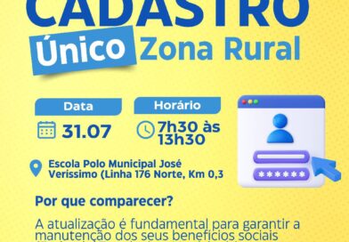 Ação Itinerante do cadastro único será no próximo dia 31
