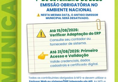 SEMFAZ alerta contribuintes sobre migração obrigatória da NFS-e para o Ambiente Nacional a partir de setembro