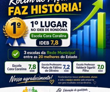 Rolim de Moura é referência em educação e lidera o Ideb em Rondônia