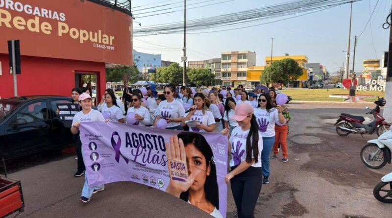 SEMAS promove caminhada em Rolim de Moura e reforça ações de prevenção e combate à violência contra a mulher