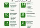 CALENDÁRIO DA CESTA VERDE – AGOSTO