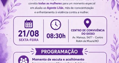 “Agosto lilás” terá programação especial dia 21