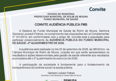 Audiência Pública do Fundo Municipal de Saúde será no próximo dia 30