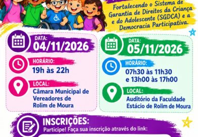 Inscreva-se aqui para a 13ª Conferência Municipal dos Direitos da Criança e do Adolescente de Rolim de Moura